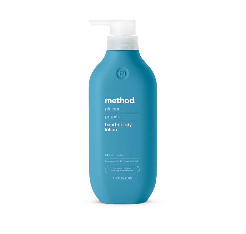 Method Glacier + Granite front bottle view showing label and size, communicates clean hydration