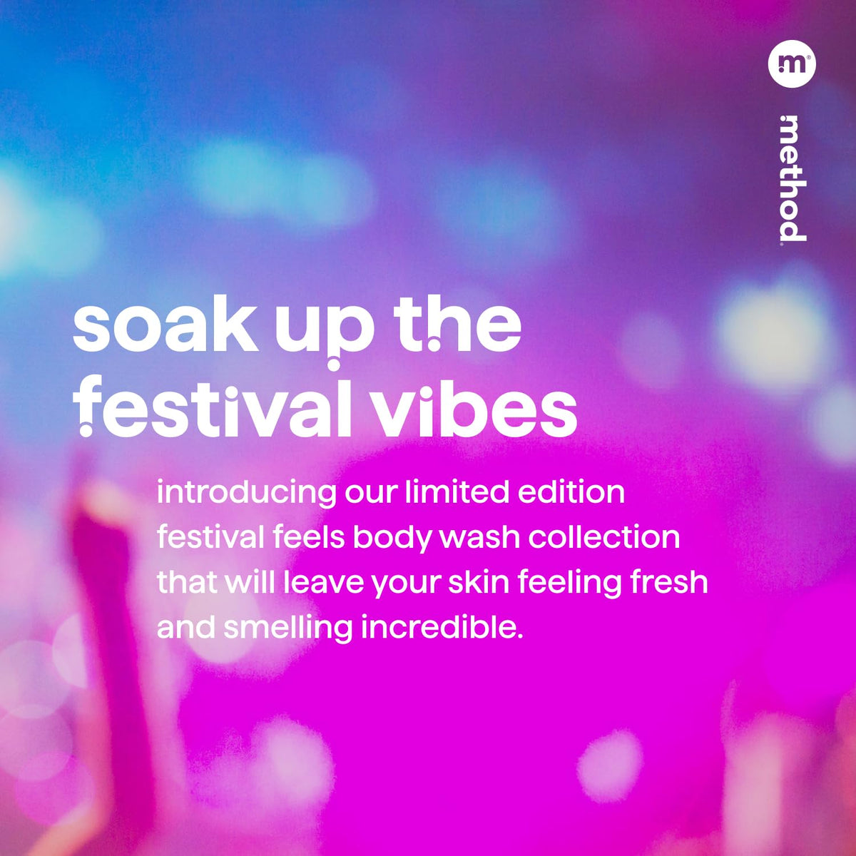 Method Hip Hop Heat staged in bathroom with towel conveying festival-ready fresh scent