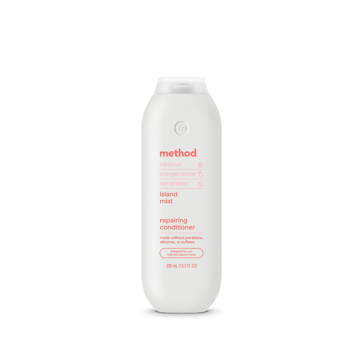 Method front packaging showing bottle and Island Mist scent benefits