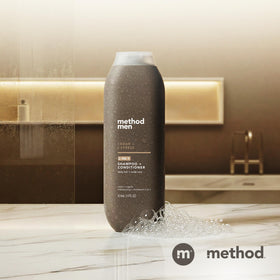 Method Men cap and dispenser detail showing easy-open top for controlled application benefit