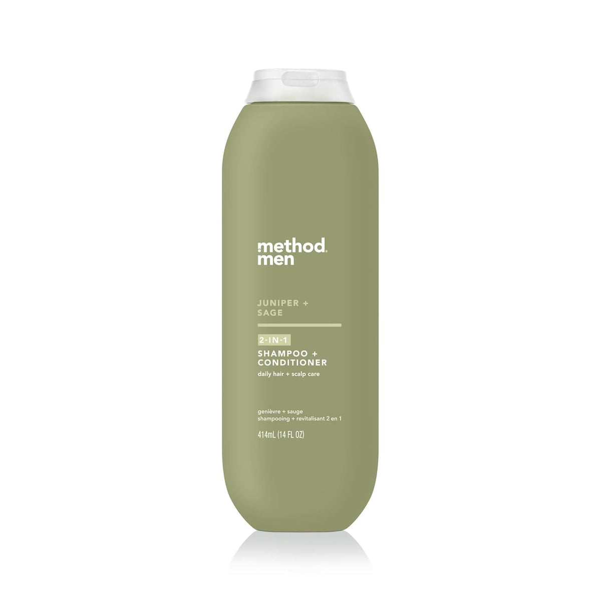 Method Men front packaging showing juniper and sage scent and benefits