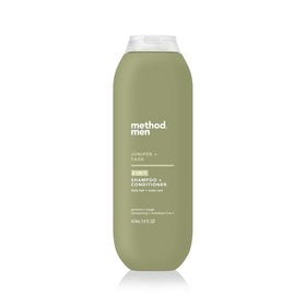 Method Men front packaging showing juniper and sage scent and benefits