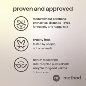 Method Men bottle in shower being used for a fast clean and condition routine benefit