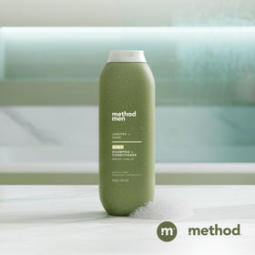 Method Men bottle styled in bathroom conveying daily grooming freshness