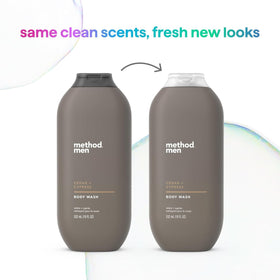 Method Men body wash in shower use rinsing clean for refreshed skin