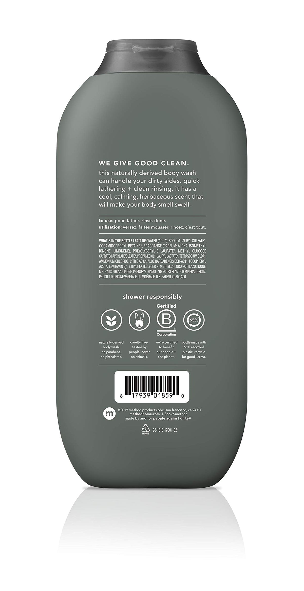 Method Men Cedar + Cypress gel close-up showing lathering texture benefit