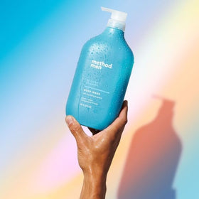 Method label close-up highlighting ingredient claims and cruelty-free benefit