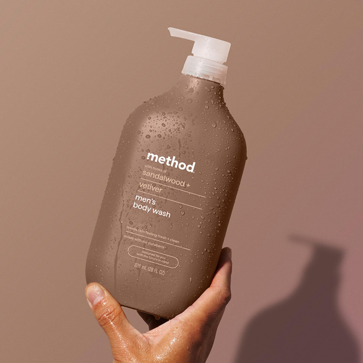 Method Men placed on bathroom shelf as part of coordinated grooming lineup