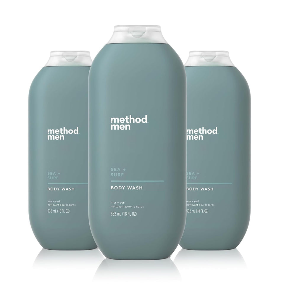 Method front packaging showing three 18 oz bottles and brand clarity