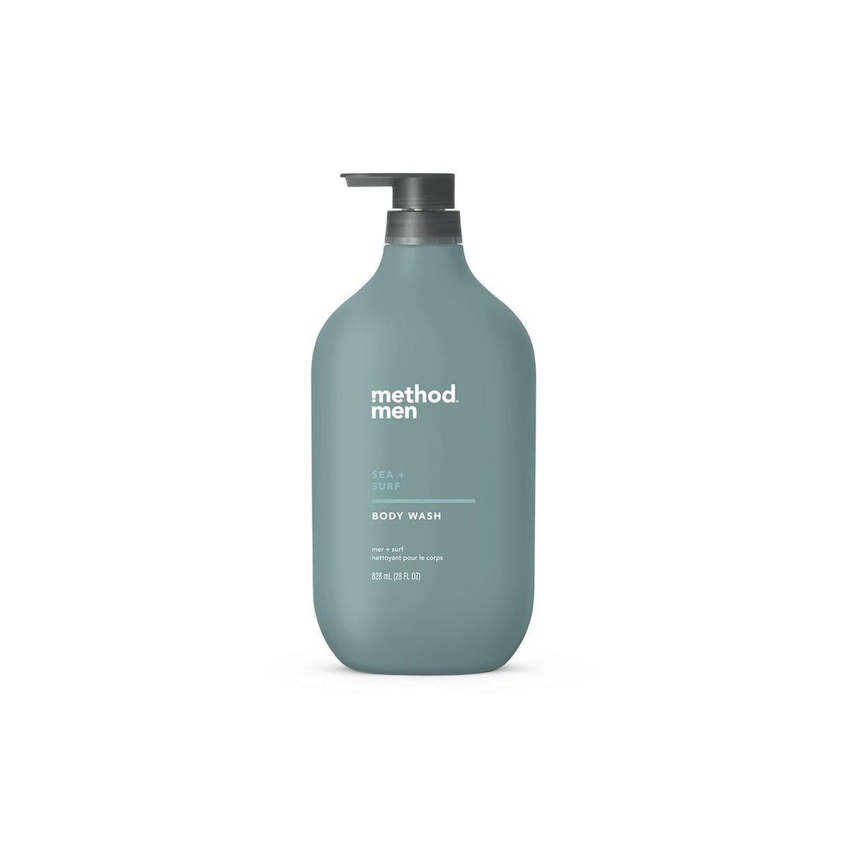 Method Men front packaging showing 28 oz bottle and fresh scent benefit