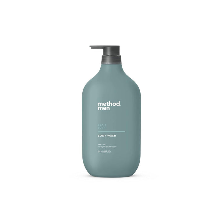 Method Men front packaging showing 28 oz bottle and fresh scent benefit