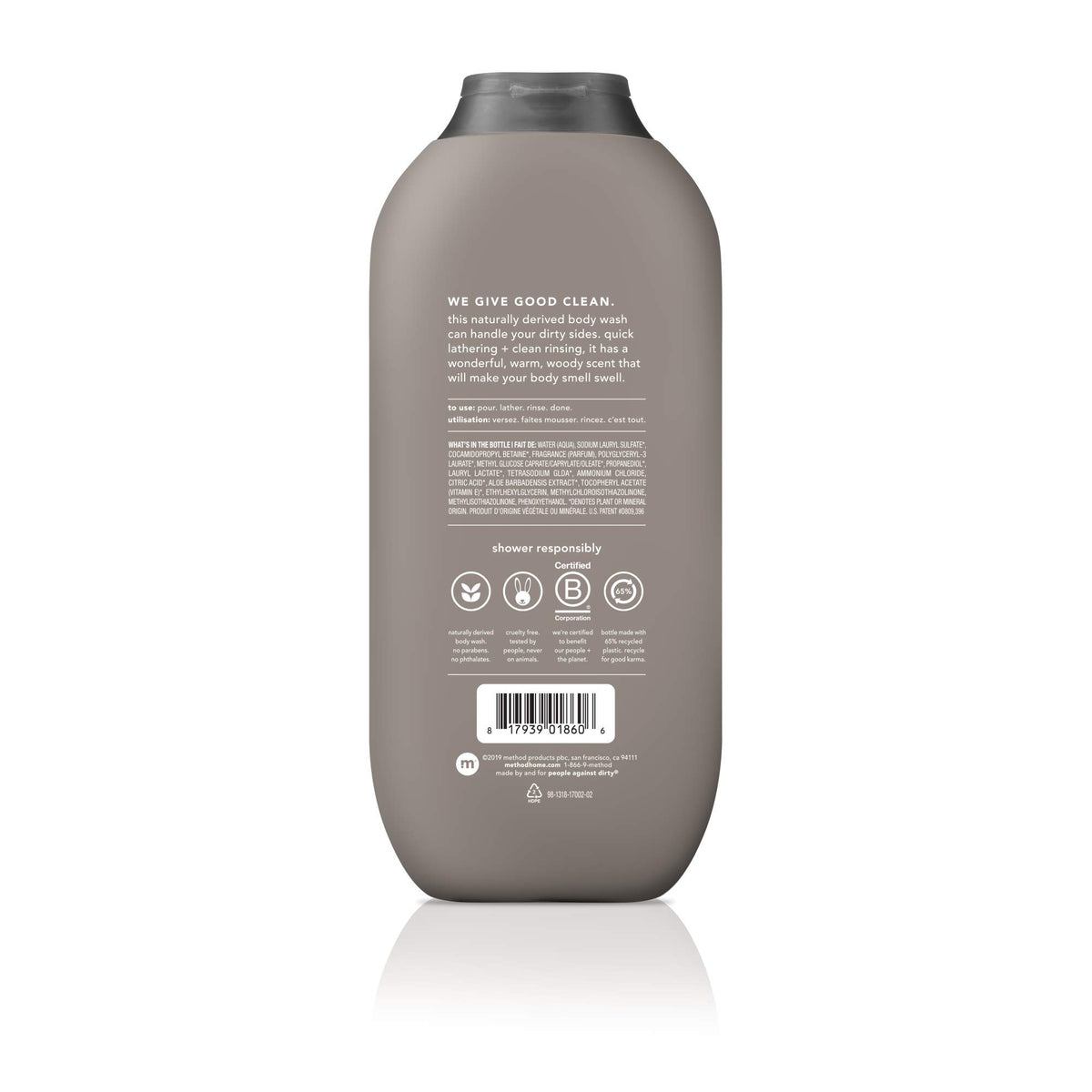 Method Men Sea + Surf 18 oz bottle front label with fresh scent appeal