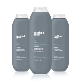 Method men front packaging showing bottle and sea + surf scent benefit