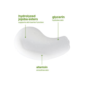 Method ingredients panel showing jojoba esters and glycerin for hydration