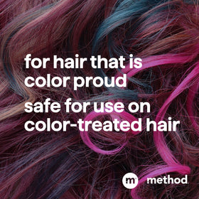 Method shampoo pouring texture close-up, shows gentle lather and moisturizing effect