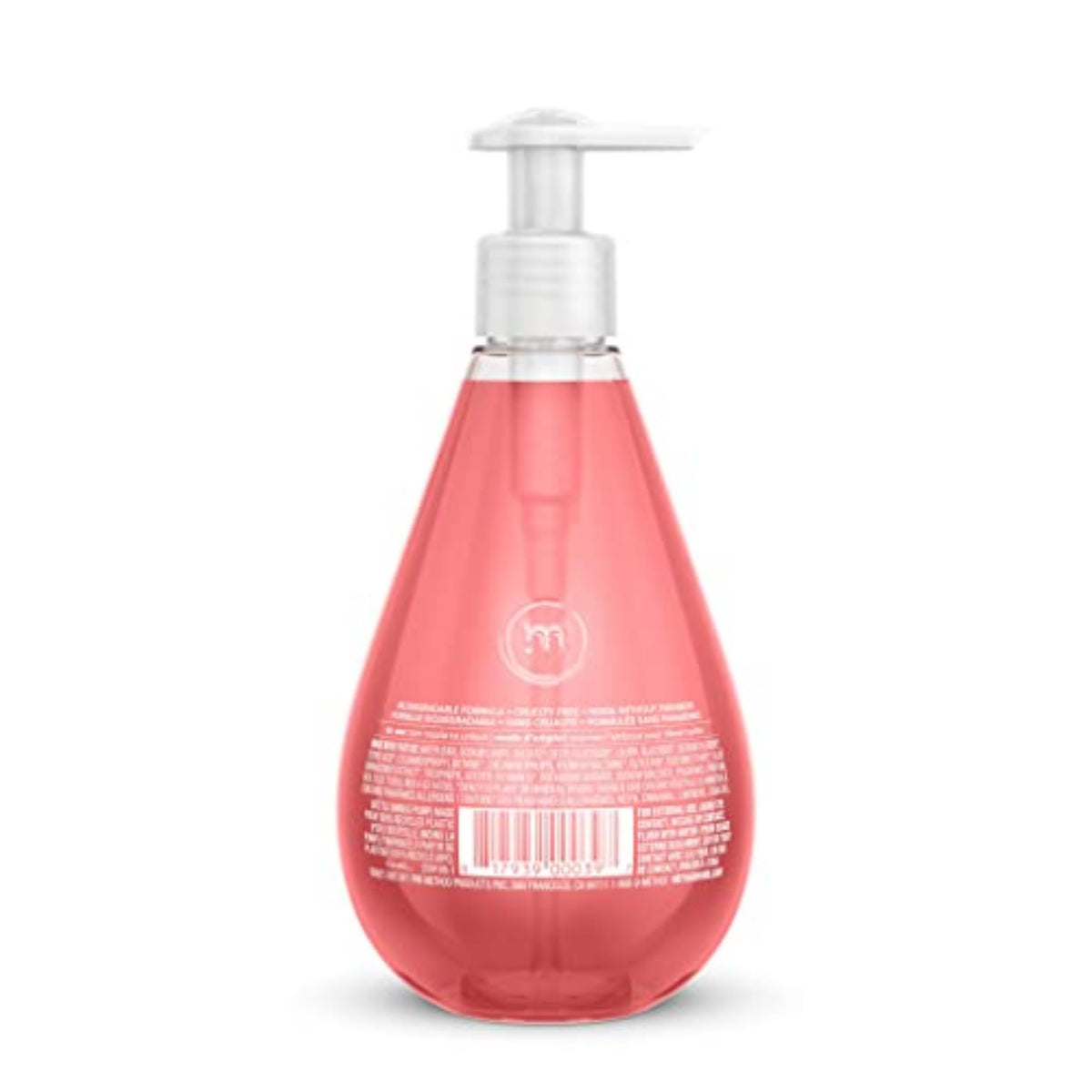Method Pink Grapefruit pump close-up demonstrating smooth dispensing for controlled soap usage