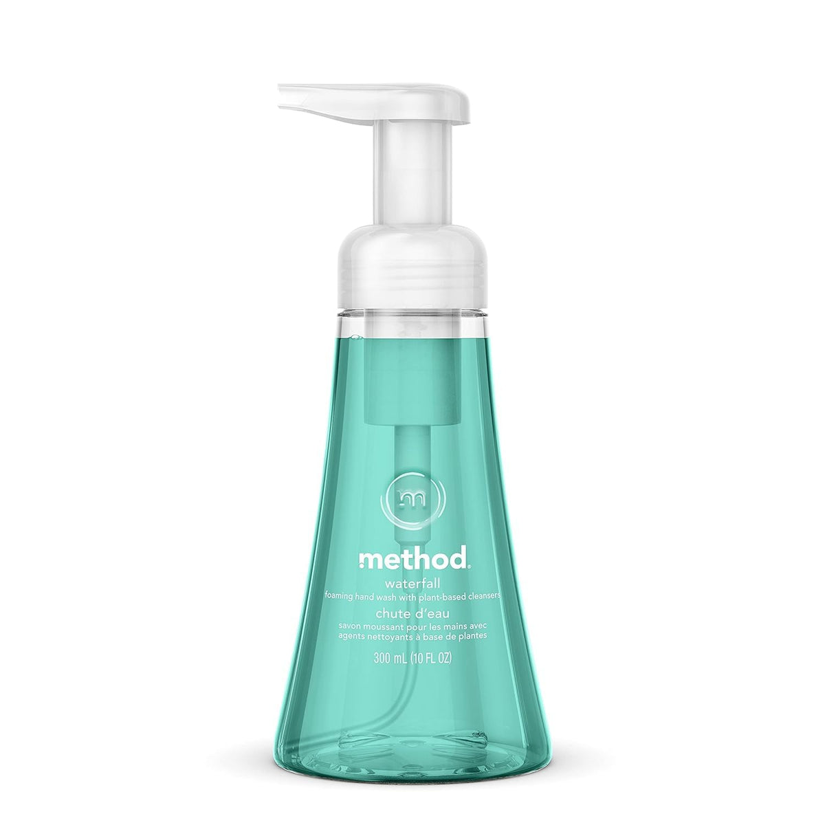 Method pump in use on a sink showing quick foaming action and easy lather