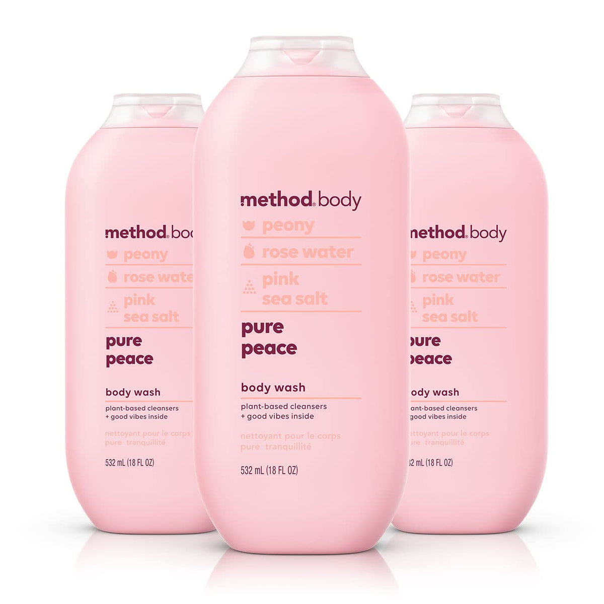 Method Pure Peace front packaging shows calming scent and size benefit