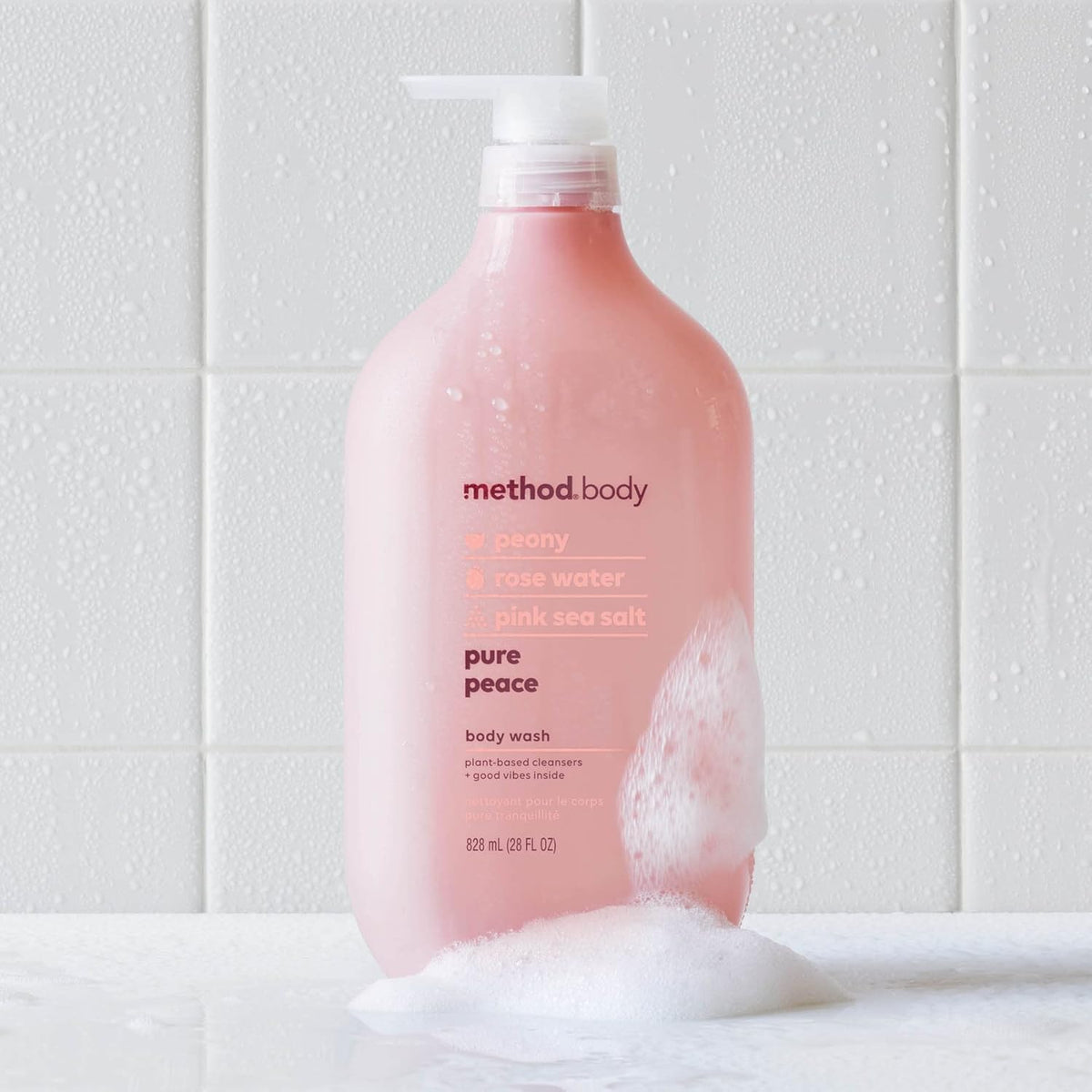 Method Pure Peace ingredients with peony rose water and pink sea salt benefits