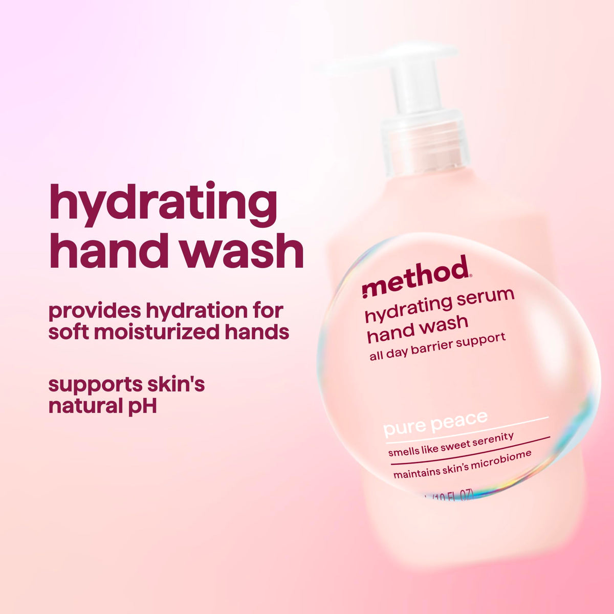 Method Pure Peace pump close-up for easy dispensing and convenience
