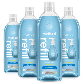 Method front-facing refill pack showing tub design and size benefit