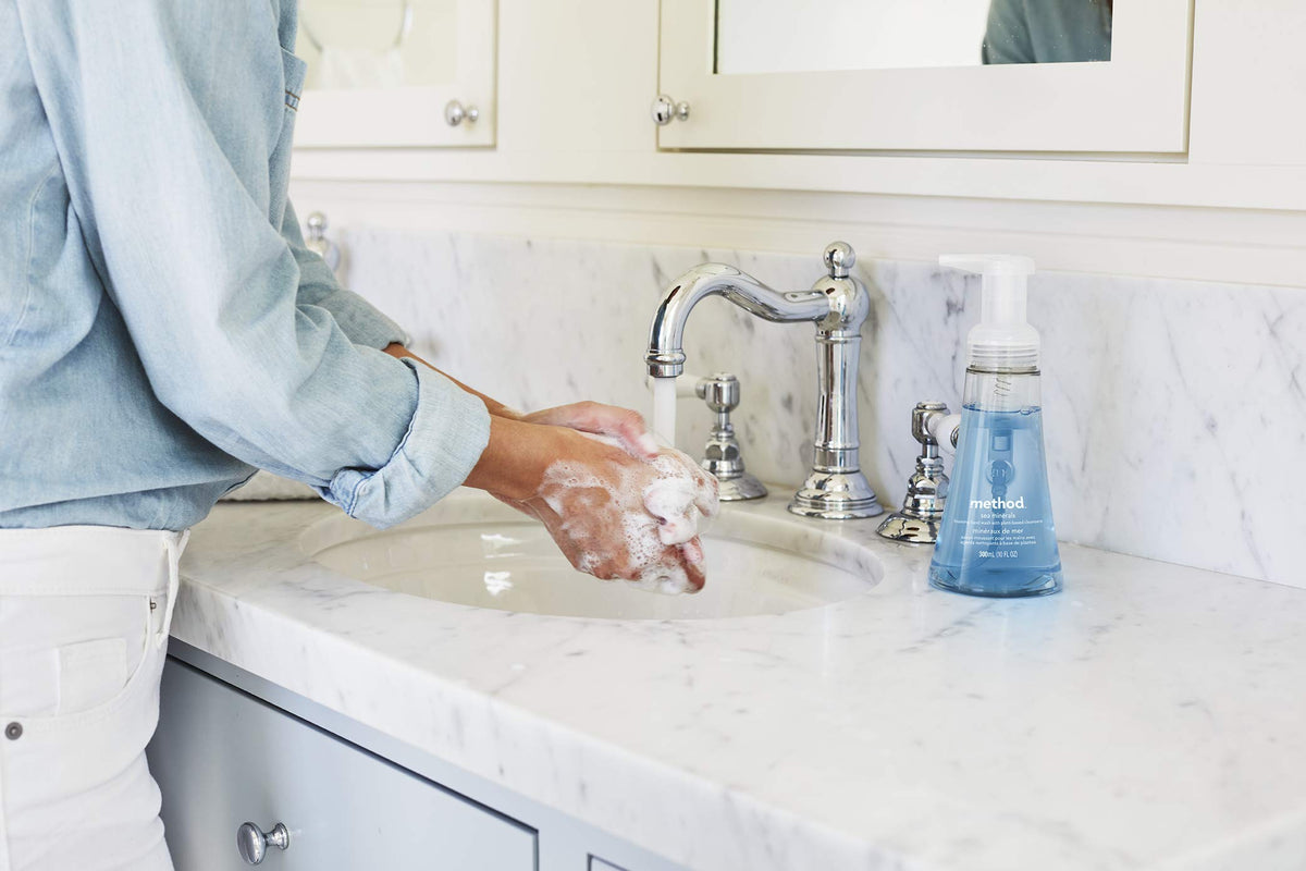 Method pouring refill into a foaming dispenser for easy reuse benefit