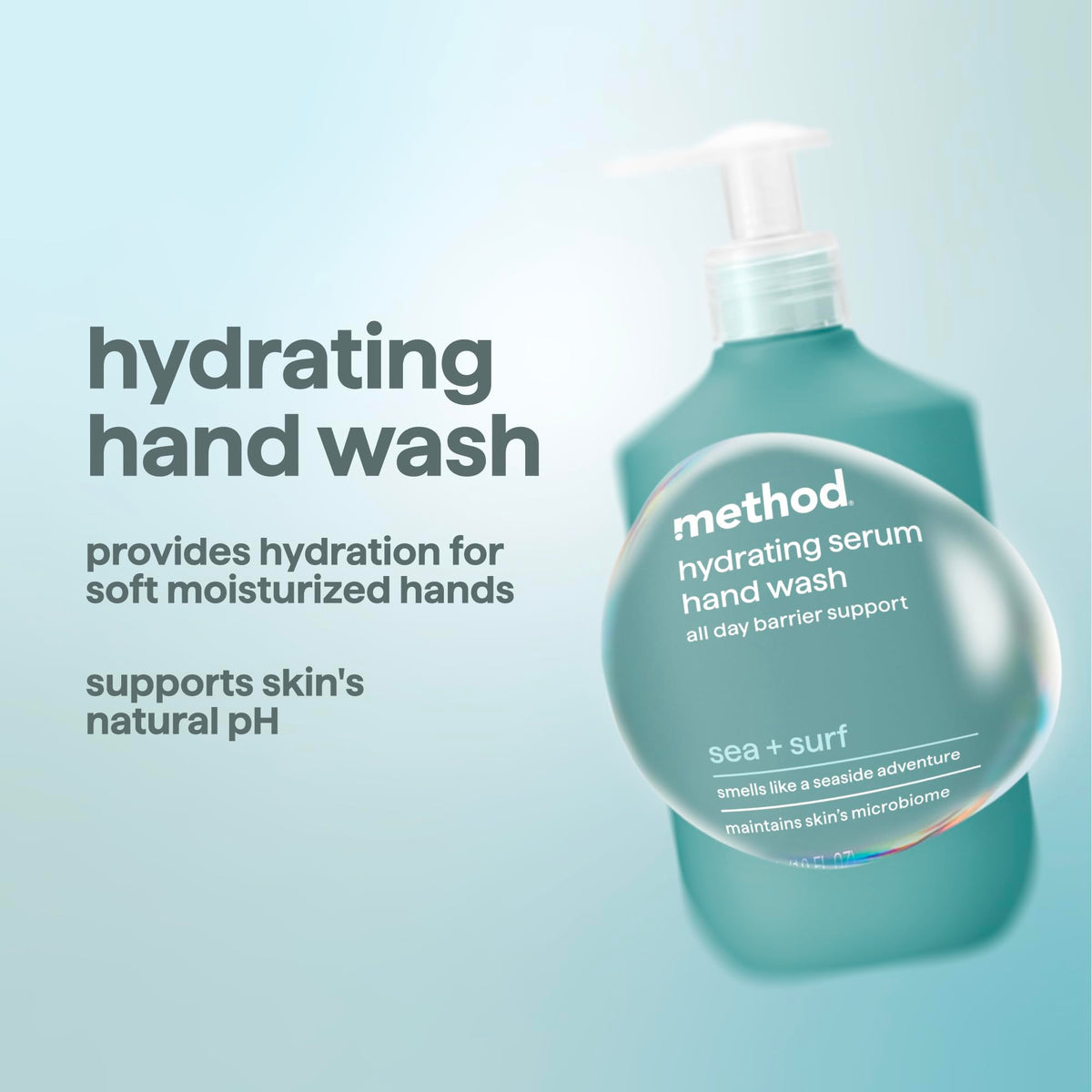 Method Sea + Surf pump close-up highlighting smooth dispensing and user convenience
