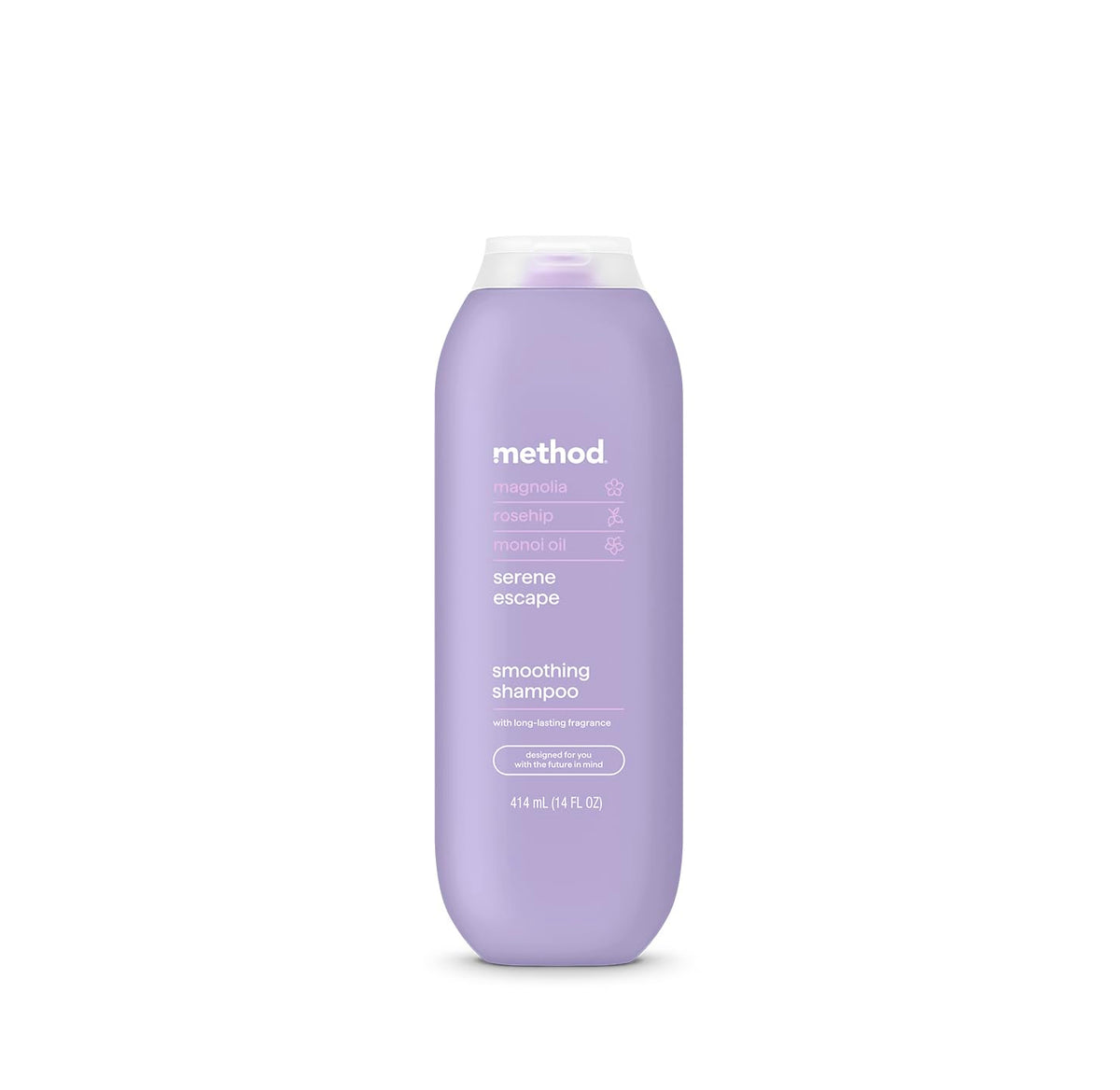Method bottle front packaging showing Serene Escape scent and smoothing benefit