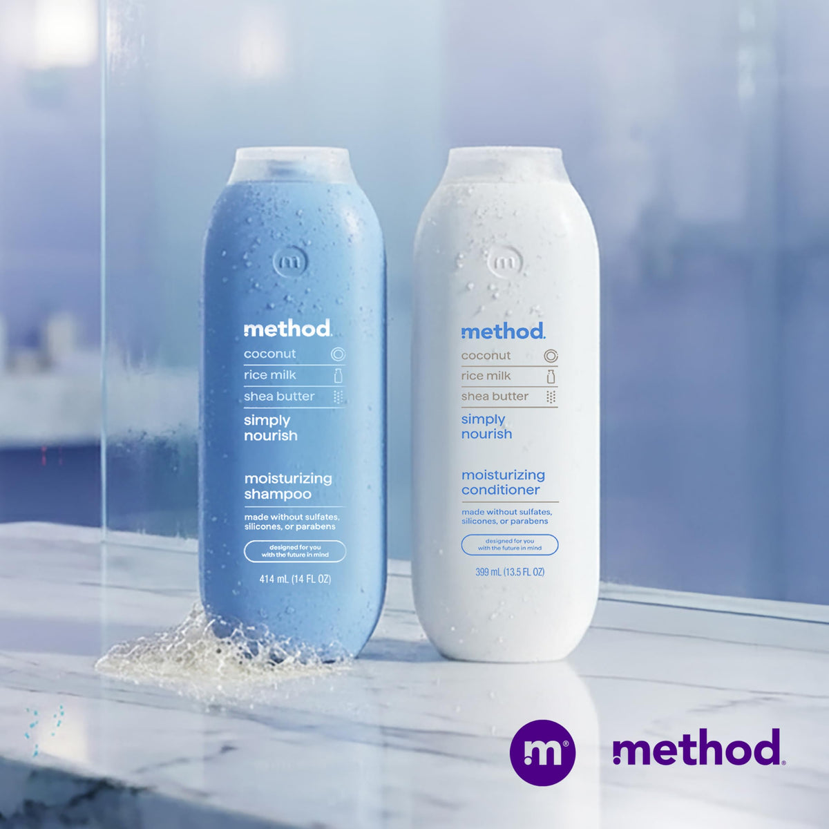 Smooth, shiny hair after using Method shampoo showing improved manageability