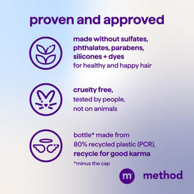 Person washing color-treated hair with Method shampoo preserving color vibrancy