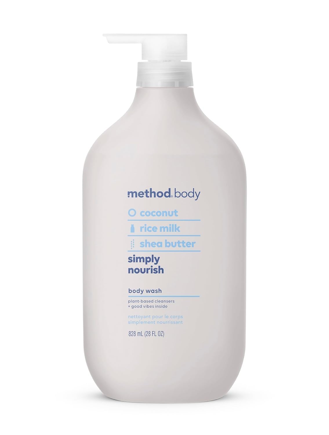 Method Simply Nourish front bottle showing size and scent benefits