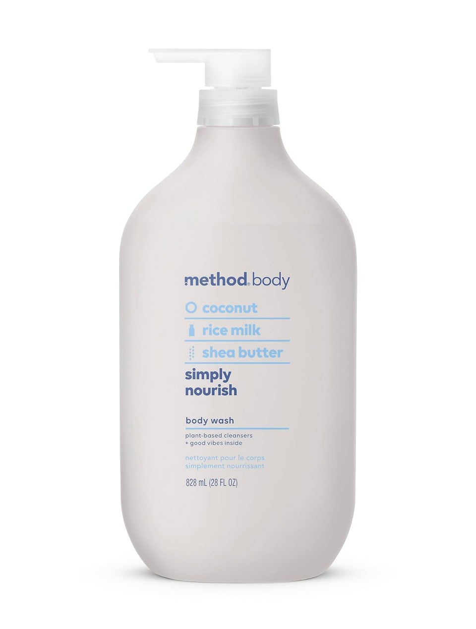 Method Simply Nourish front bottle showing size and scent benefits