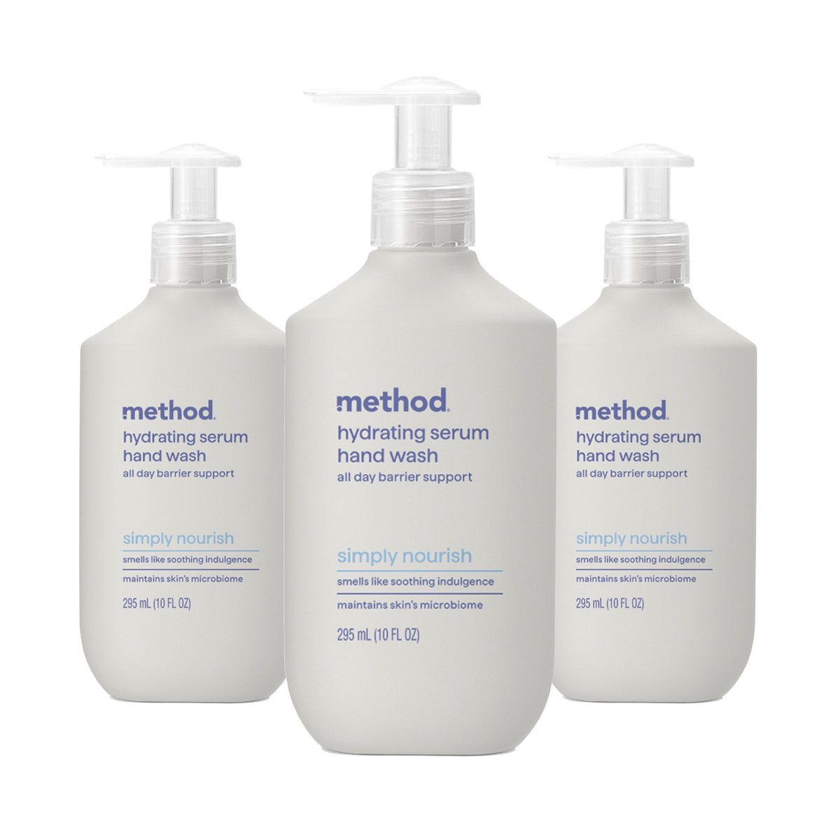 Method front packaging showing bottle and Simply Nourish label for easy identification and benefit