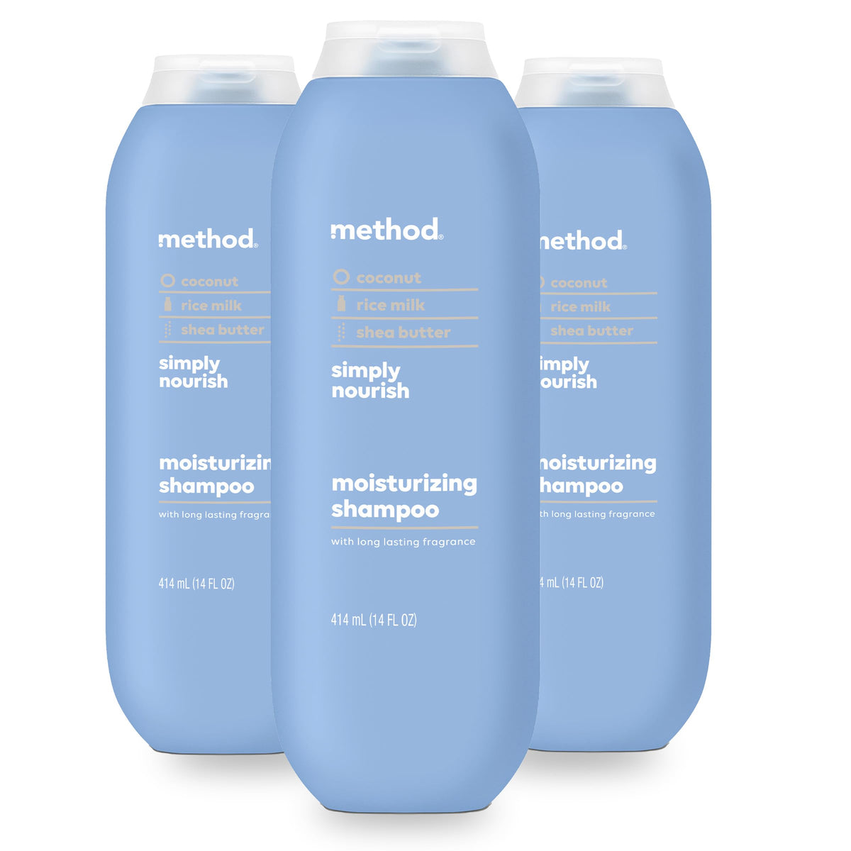 Method front packaging showing 14 oz bottle and pack benefits