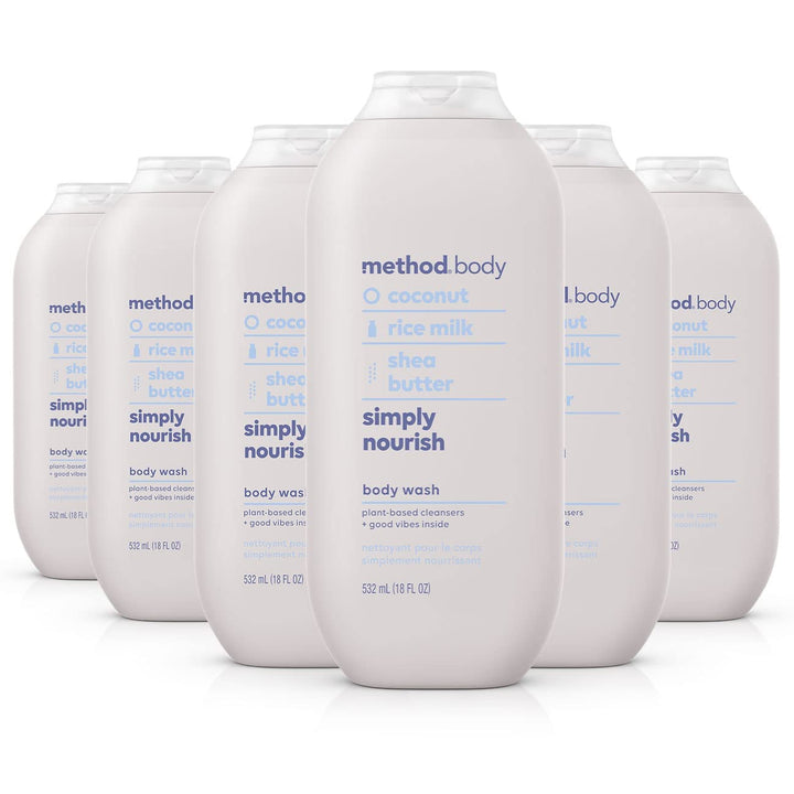 Method front packaging showing label and 18 oz bottle, highlighting gentle cleansing