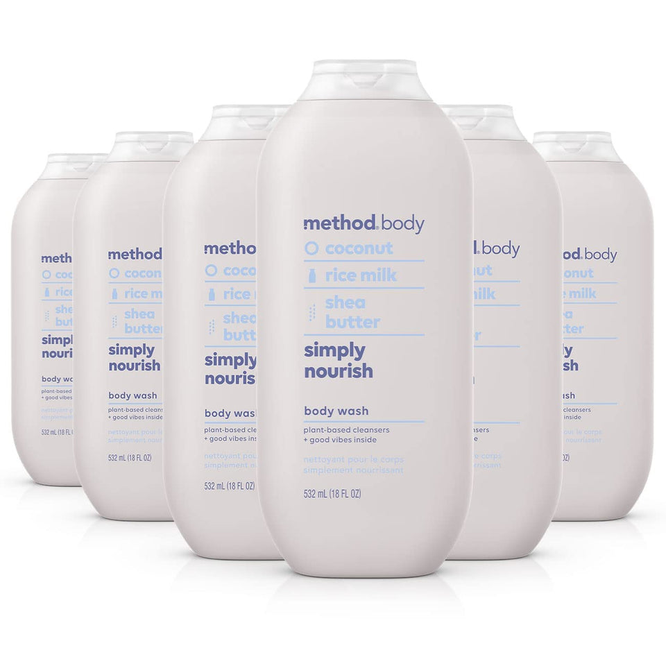 Method front packaging showing label and 18 oz bottle, highlighting gentle cleansing
