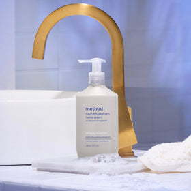 Method bottle on bathroom sink showing lifestyle placement and fresh nautical scent