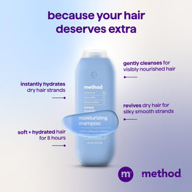Method shampoo texture in hand showing creamy lather and hydration