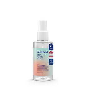 Method Skin Spritz front bottle showing label and travel-friendly size for calm skin