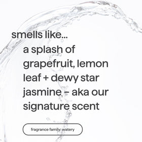 Method Sweet Water label closeup highlighting PCR packaging and ingredient clarity benefits