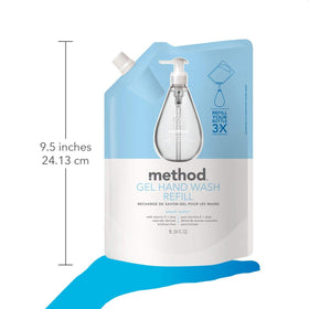 Method label detail displaying ingredients and eco-friendly packaging benefit