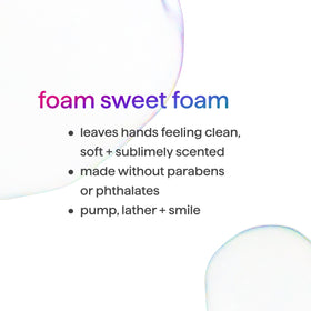 Method foam texture on hands demonstrating gentle lather and quick rinse