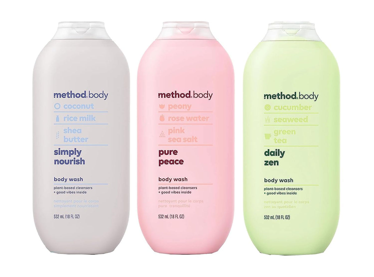 Method three bottles front view showing scent variety and easy selection