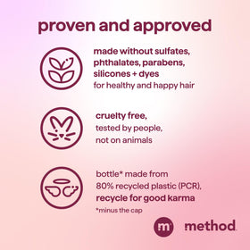 Method before and after hair photo showing fuller, thicker-looking hair benefit