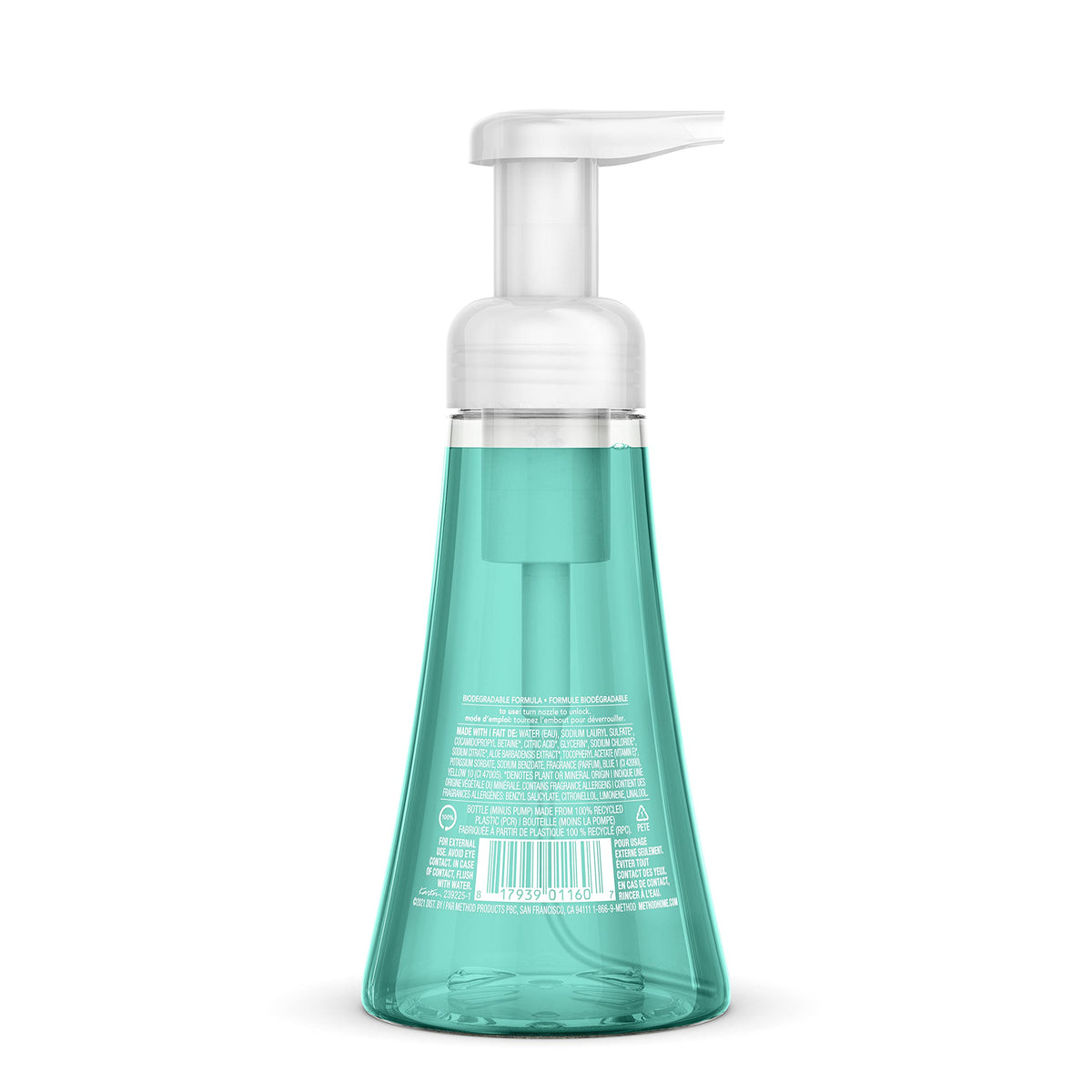 Method pump dispensing foam into hand highlighting easy, mess-free use and convenience