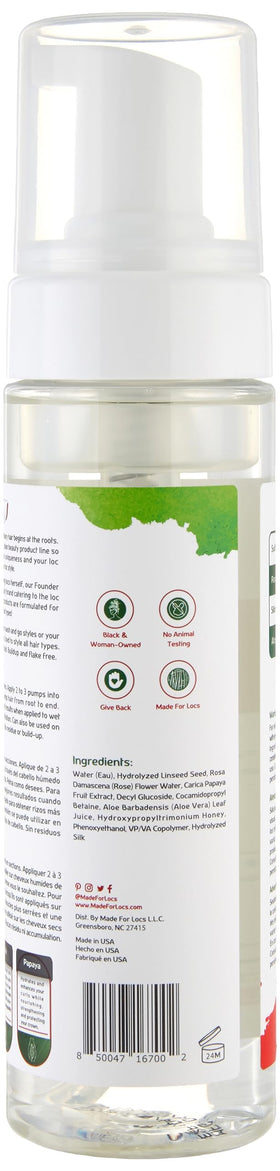 MFL MADE FOR LOCS product in hands being applied for easy control and definition