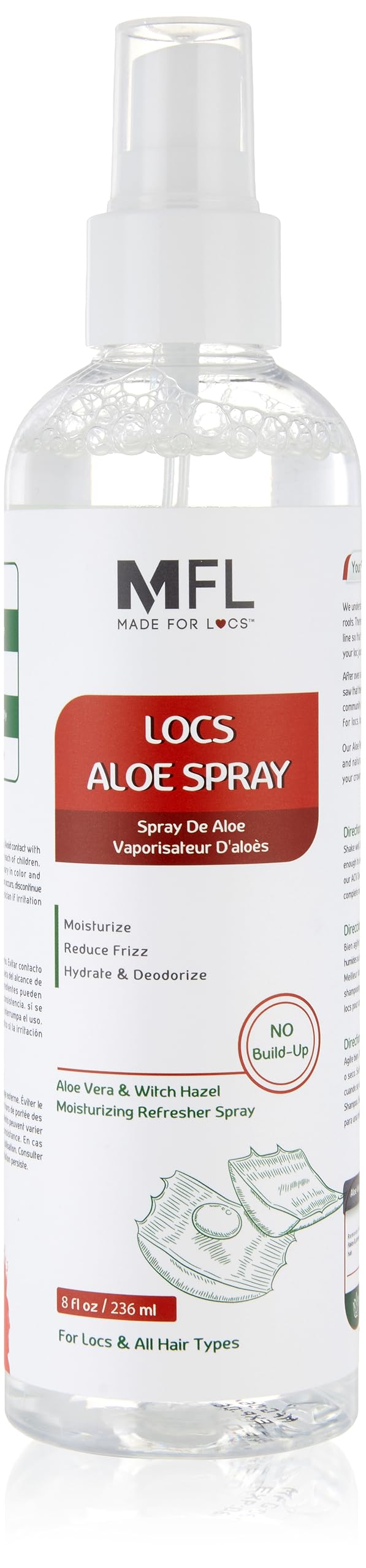 MFL MADE FOR LOCS front bottle view showing label and portability benefit