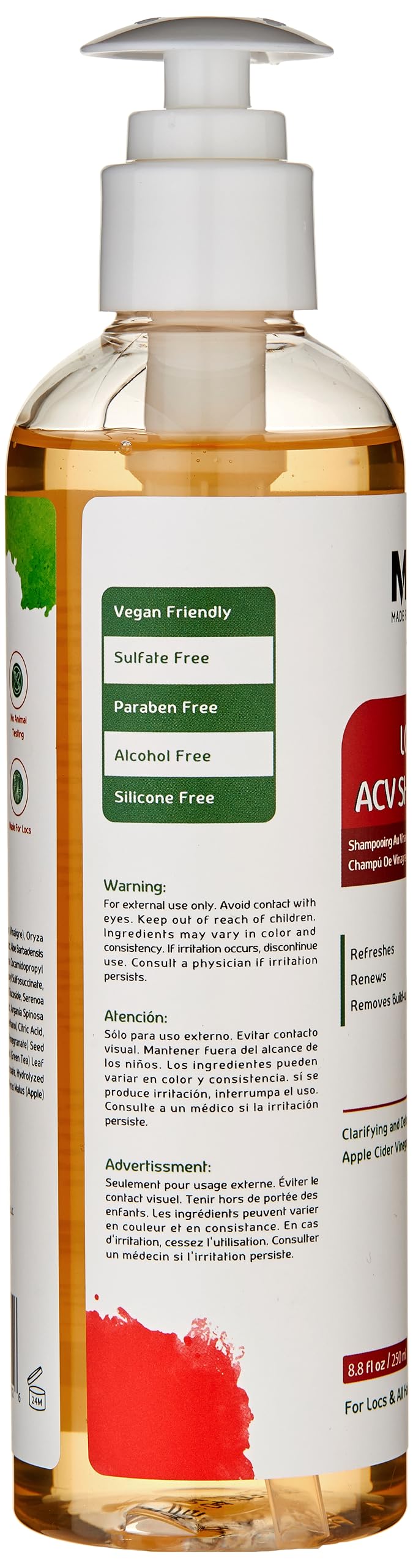 MFL MADE FOR LOCS in-shower application on locs demonstrating easy rinse