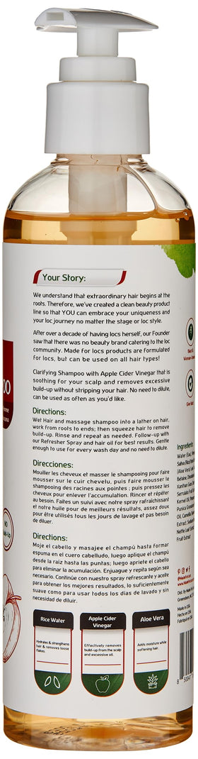 MFL MADE FOR LOCS shampoo texture pouring to show consistency and clarity
