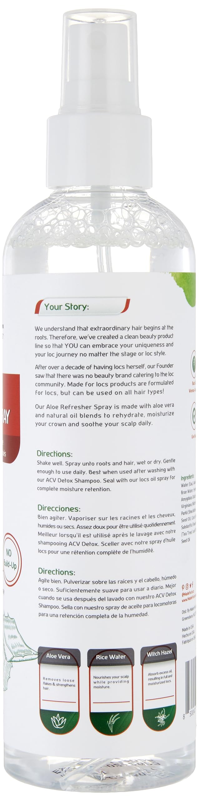 MFL MADE FOR LOCS fine mist spray close-up for even lightweight hydration